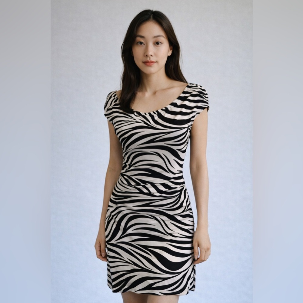 Enfocus Studio Zebra Stripe Midi Dress